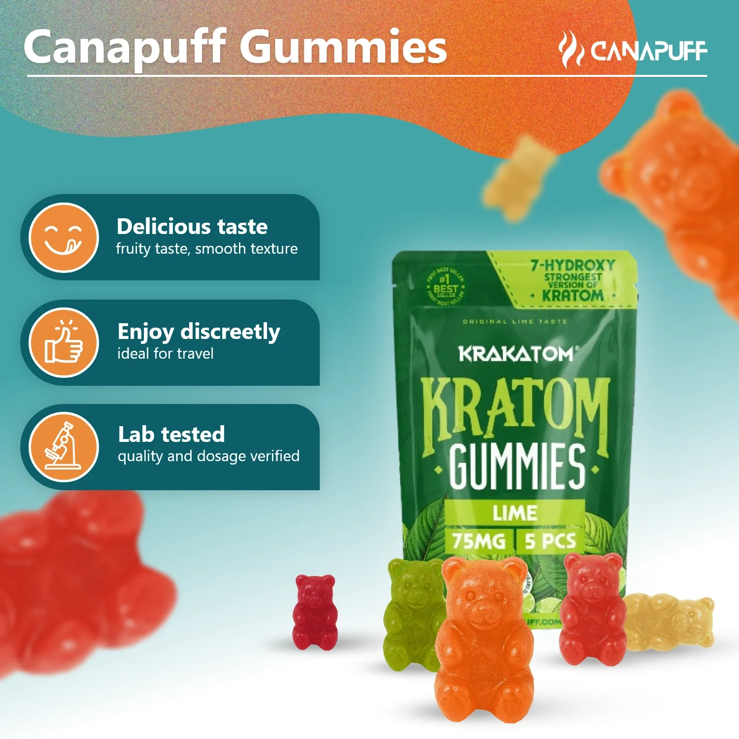 7-Hydroxy Kratom Gummies Lime - Image 2