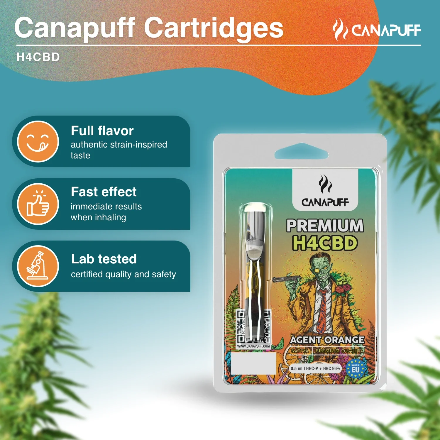 H4CBD Cartridge Agent Orange 96% - Image 2
