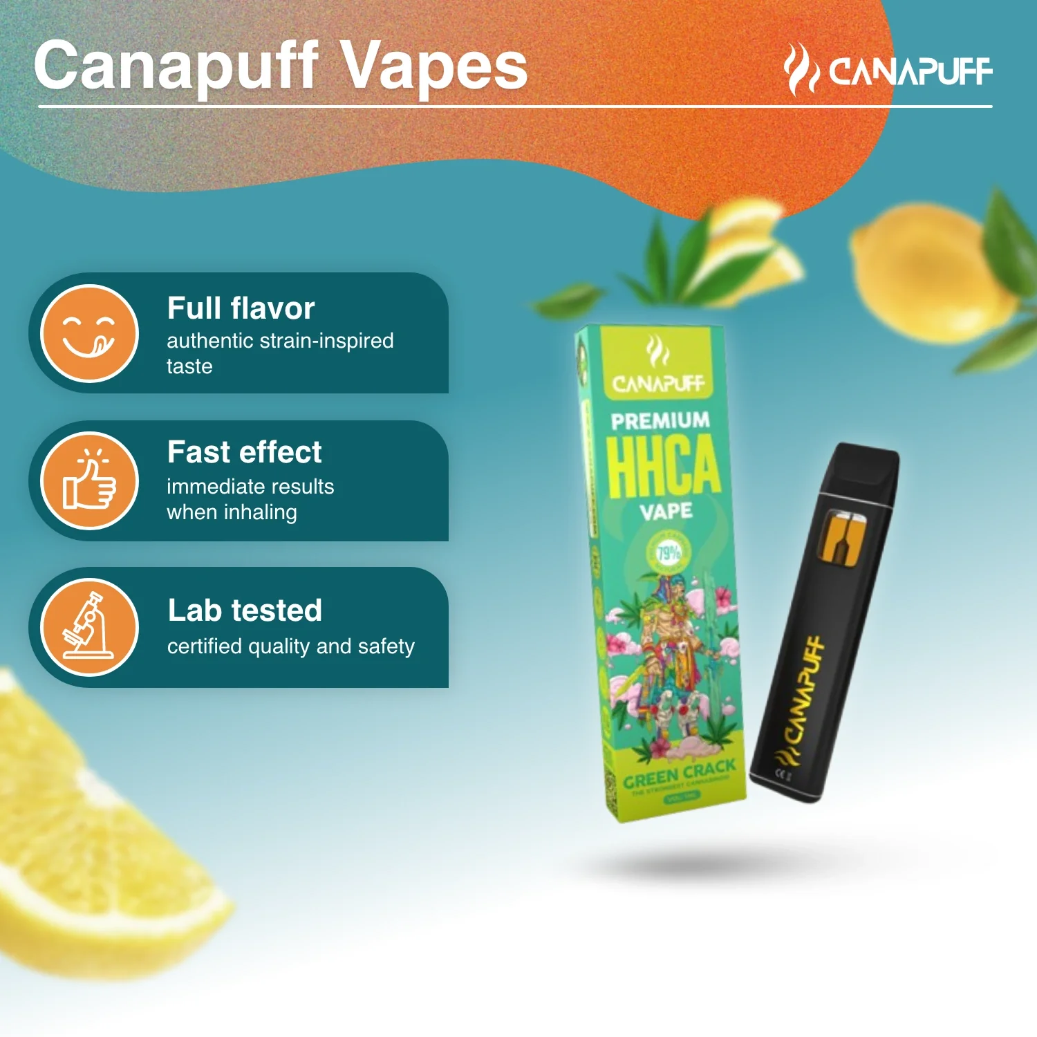 HHC-A Vape Green Crack 79% 1ml - Image 2