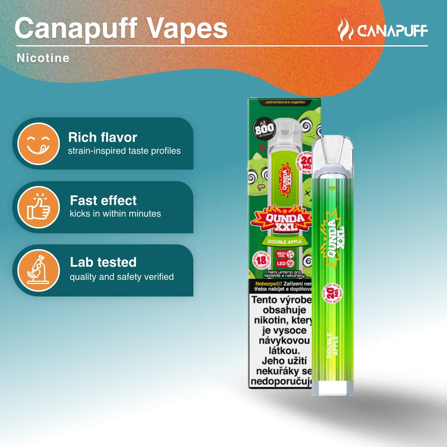 Nicotine Vape Qunda XXL Double Apple - Image 2