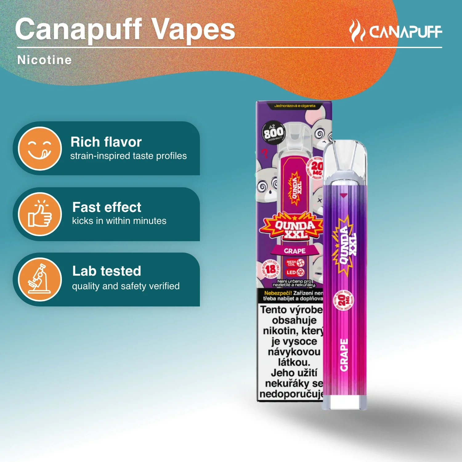 Nicotine Vape Qunda XXL Grape - Image 2