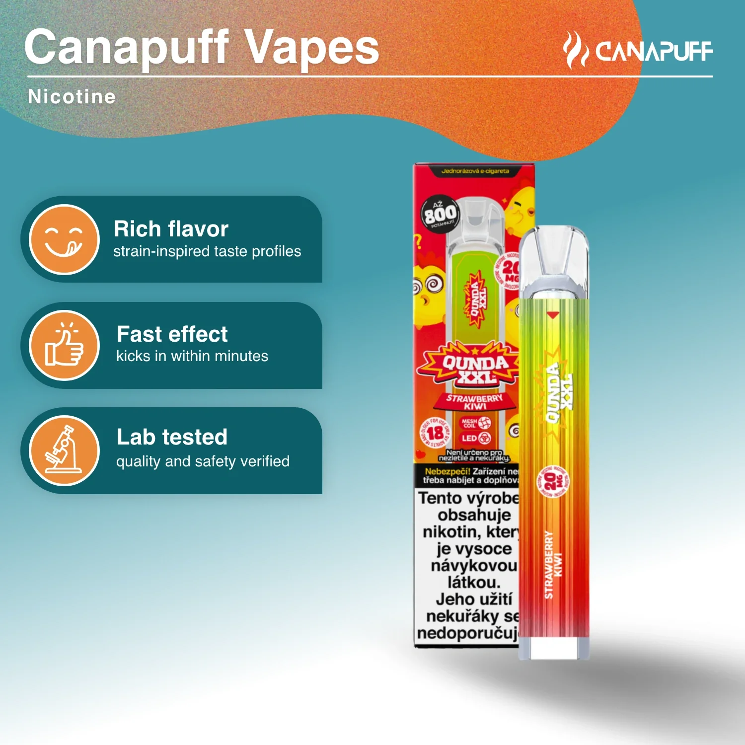 Nicotine Vape Qunda XXL Strawberry Kiwi - Image 2