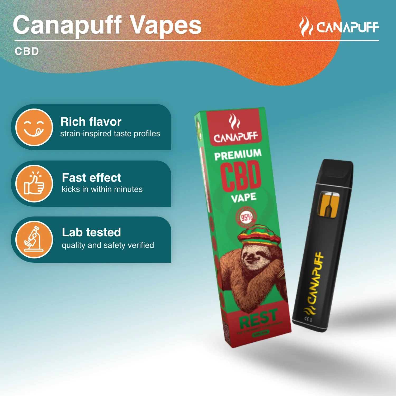 CBD Vape Rest 95% 1ml - Image 2